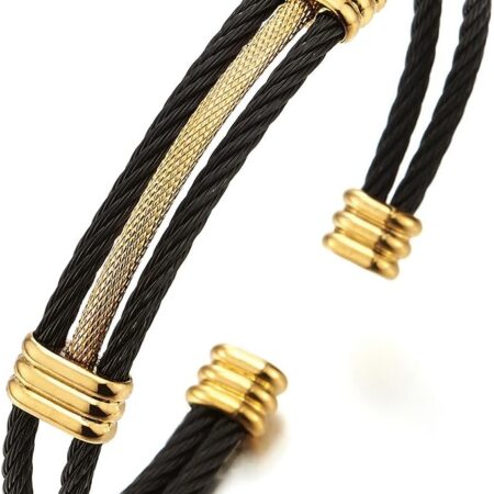 Adjustable stainless steel cuff bracelet