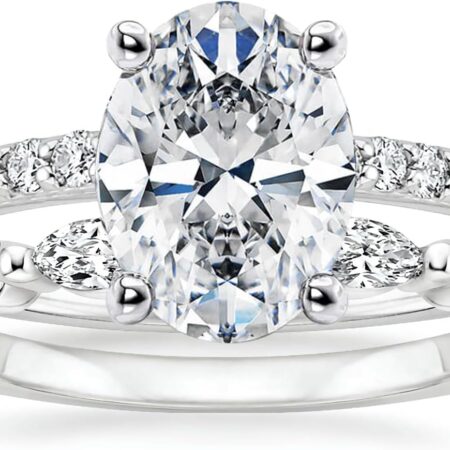 Women's oval-cut Moissanite wedding ring