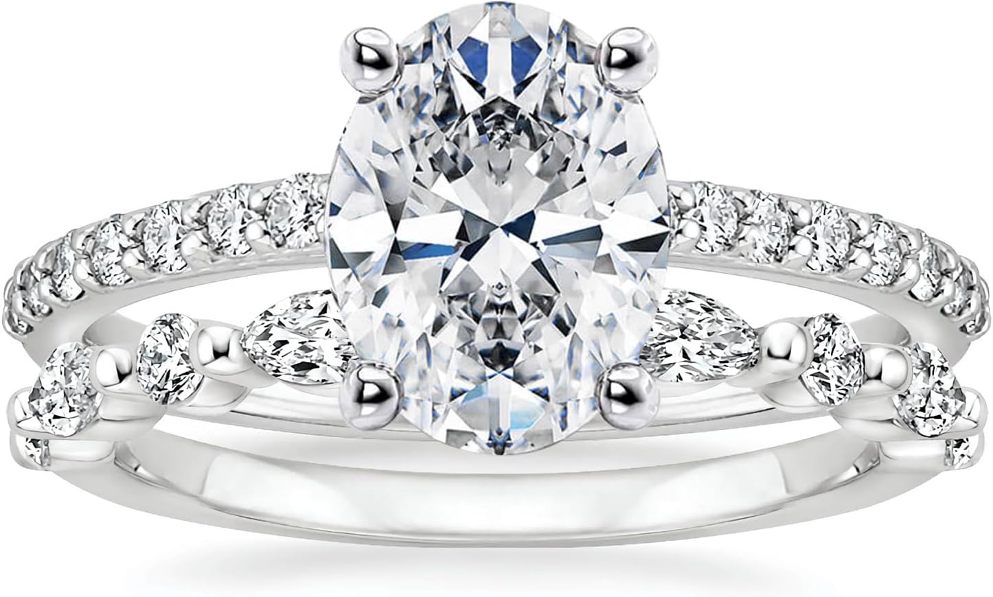 Women's oval-cut Moissanite wedding ring