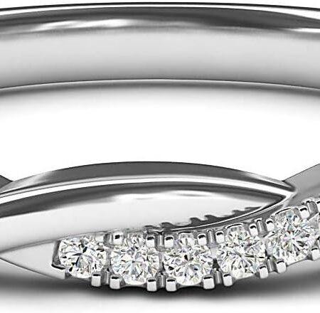Platinum slim twisted-band simulated diamond ring / couple's ring set