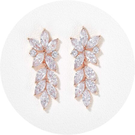 Marquise Wedding Earrings for Brides, Bridal Bridesmaid Earrings for Wedding, Cubic Zirconia Dangle Drop Earrings for Women
