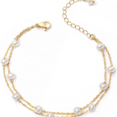 Women's gold-tone pearl bracelet