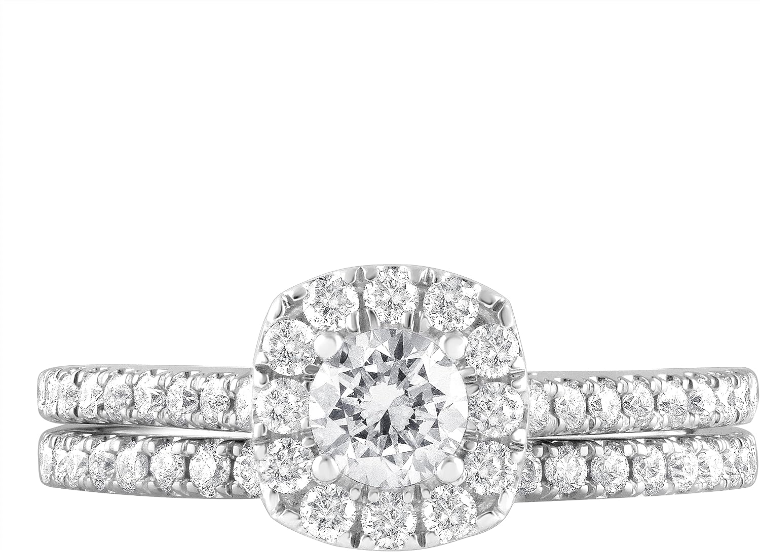 Round-cut diamond halo ring - Image 2